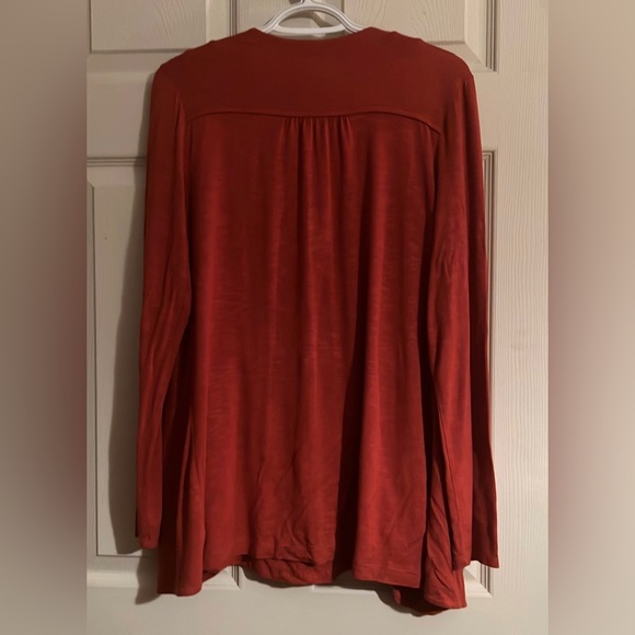 Coldwater Creek long sleeve open cardigan and tank, size small, orange rust - Picture 3 of 5